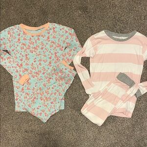 Floral and Striped Kids Pajama Set